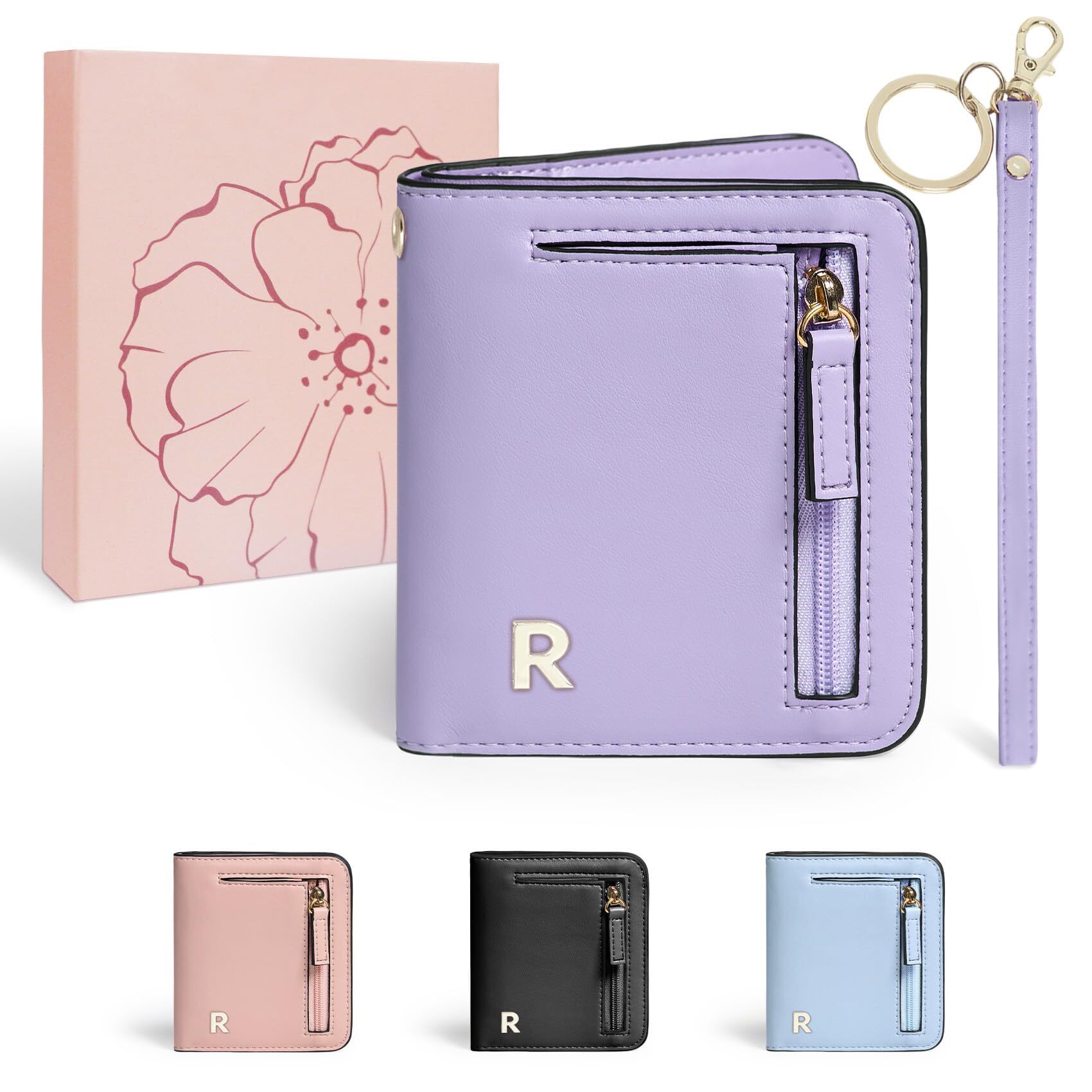 5234 Initial Rfid Wallet For Teen Girls Purple Letter R 5234 Initial Rfid Wallet For Teen Girls Purple Letter R